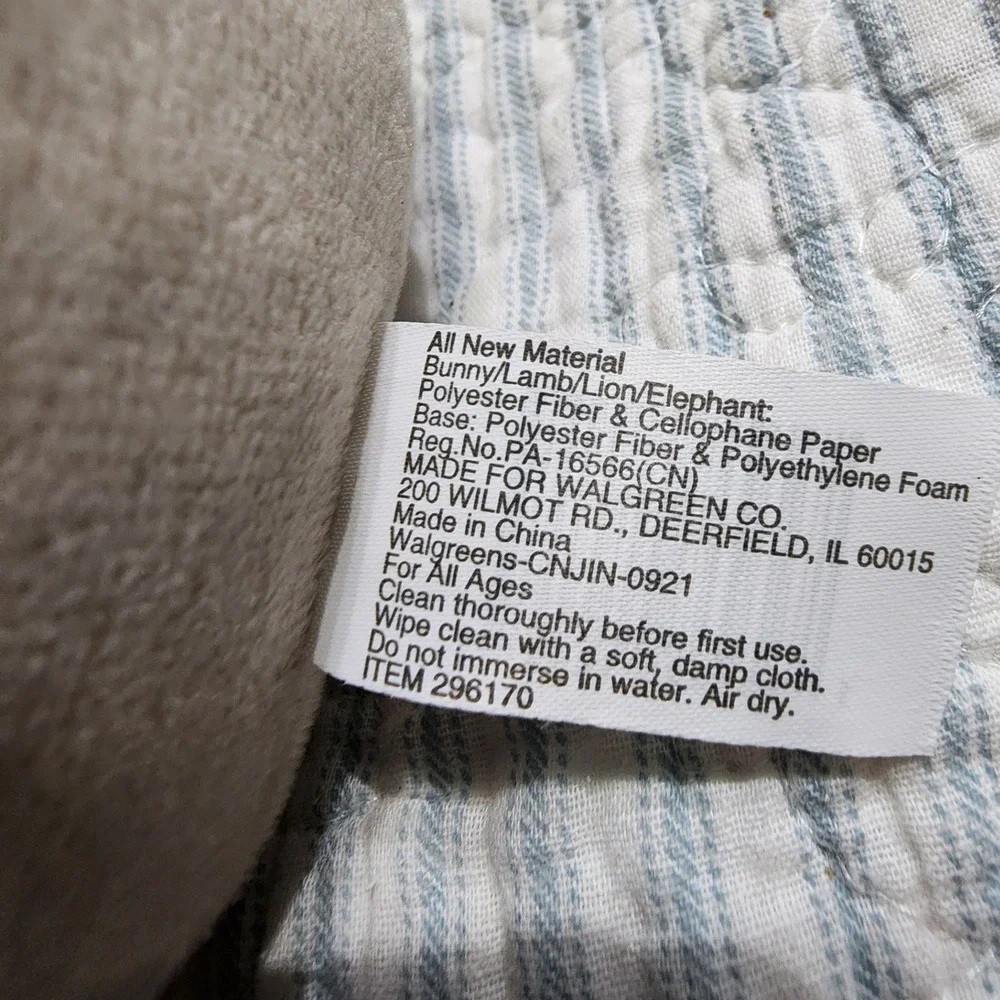 Walgreens Stacked Animal Plush Bunny Lamb Lion Elephant Crinkle Toy 296170